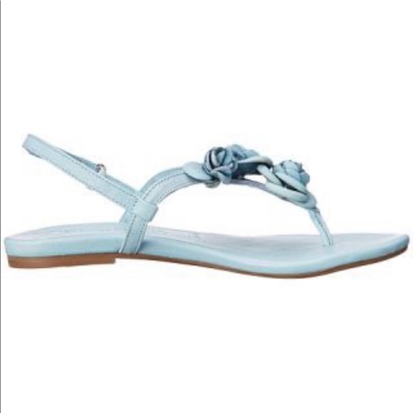 Blue Sky Roses T Strap Leather Slingback Sandal - Picture 7 of 7